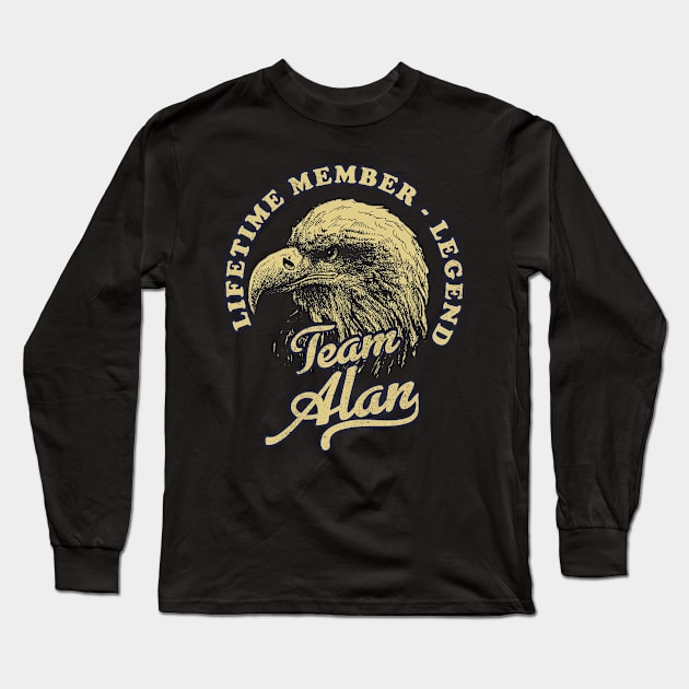 Alan Name - Lifetime Member Legend - Eagle Long Sleeve T-Shirt by Stacy Peters Art